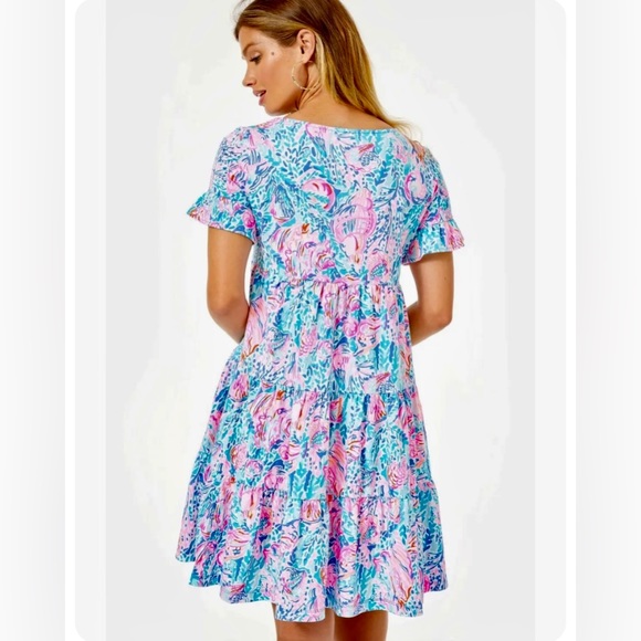 Lilly Pulitzer Treasure Trove Jodee Short Sleeve Tiered Twirl Dress - Picture 3 of 8